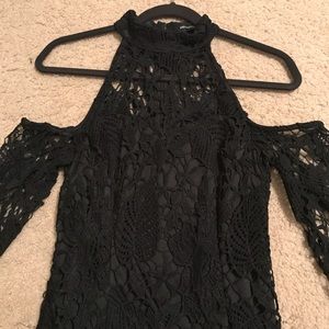 black lace dress pretty little thing